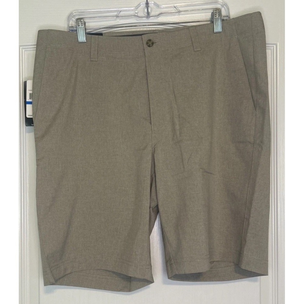 PGA TOUR Men Khaki Heather Golf Shorts Size 38 Active Waistband PVBS90K7SA NWT